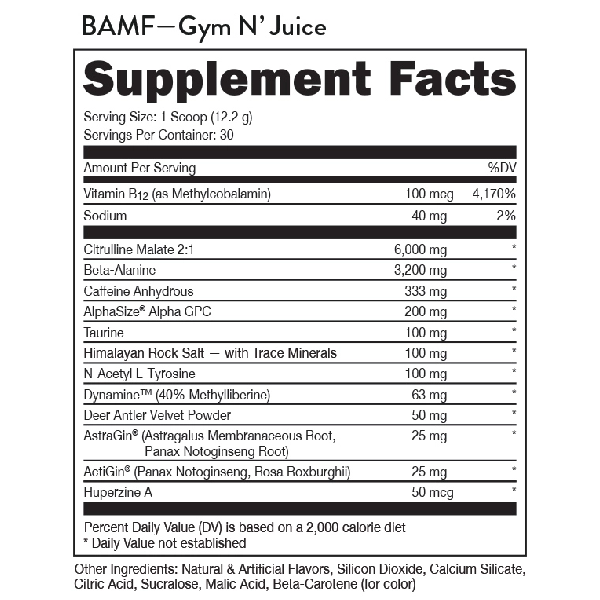 BAMF High Stimulant Nootropic Pre-Workout