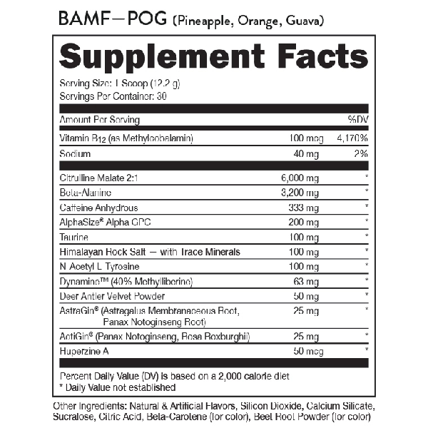 BAMF High Stimulant Nootropic Pre-Workout