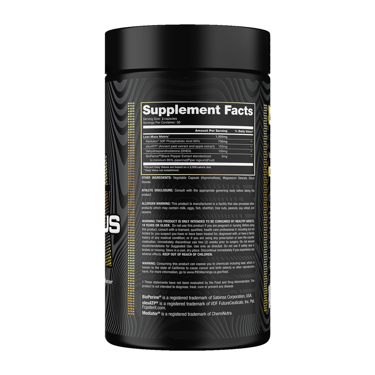 Alchemy Labs Notorious - Supplement Facts