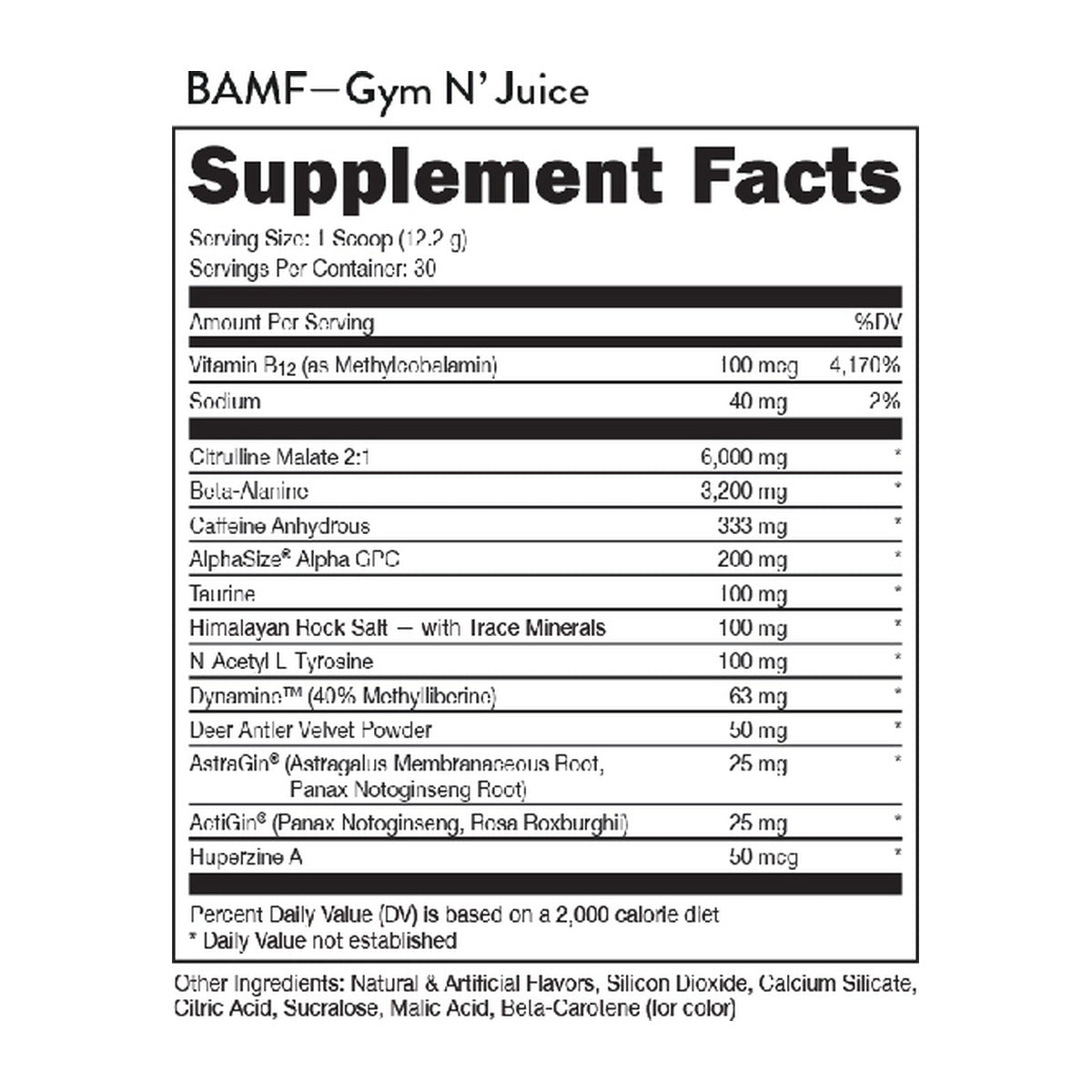 BAMF High Stimulant Nootropic Pre-Workout