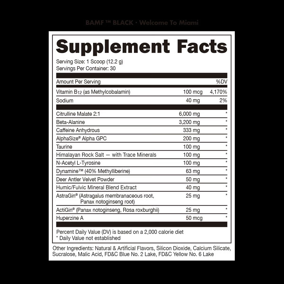 BAMF BLACK - High Stimulant Nootropic Pre-Workout