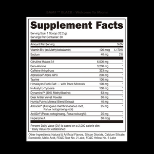 BAMF BLACK - High Stimulant Nootropic Pre-Workout