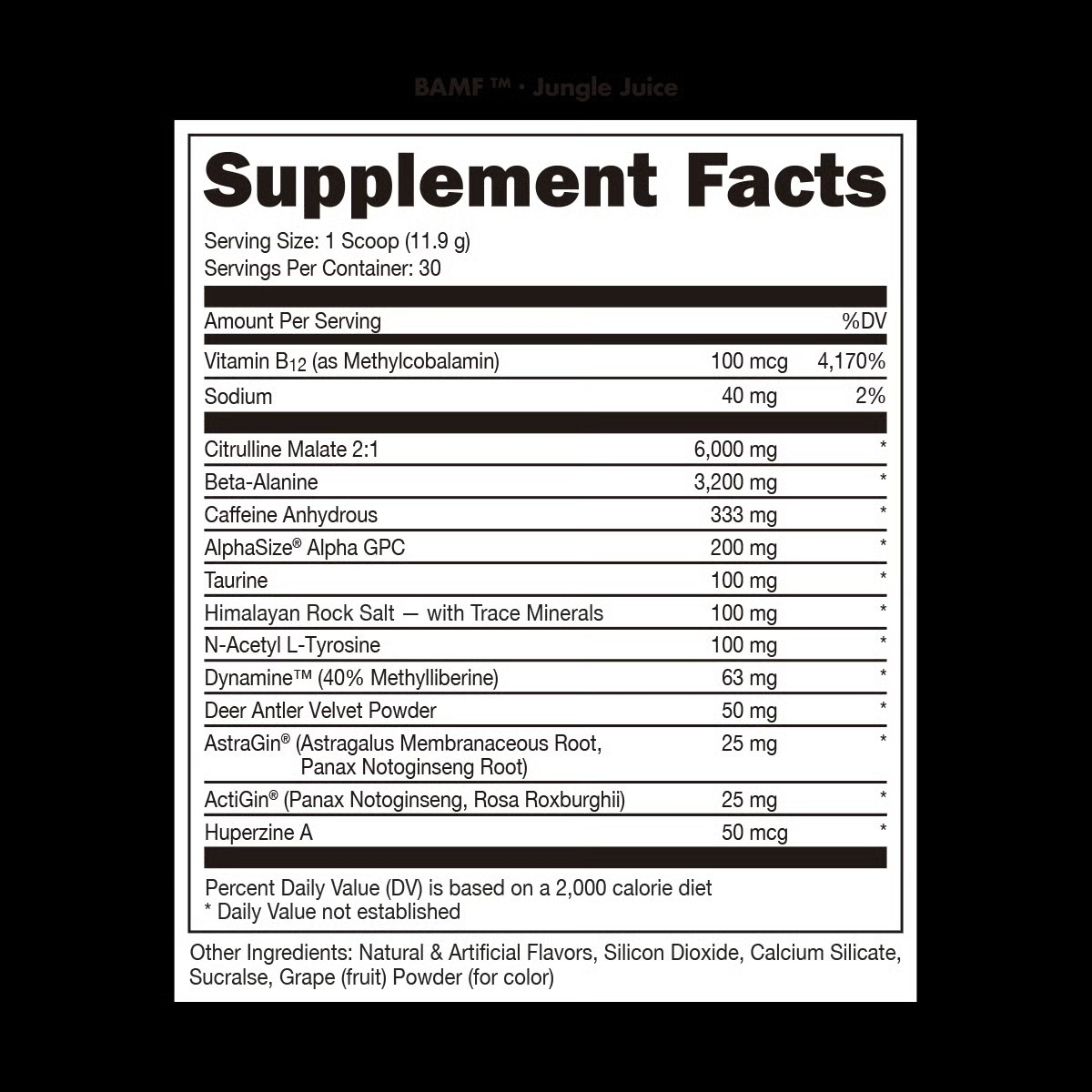BAMF High Stimulant Nootropic Pre-Workout