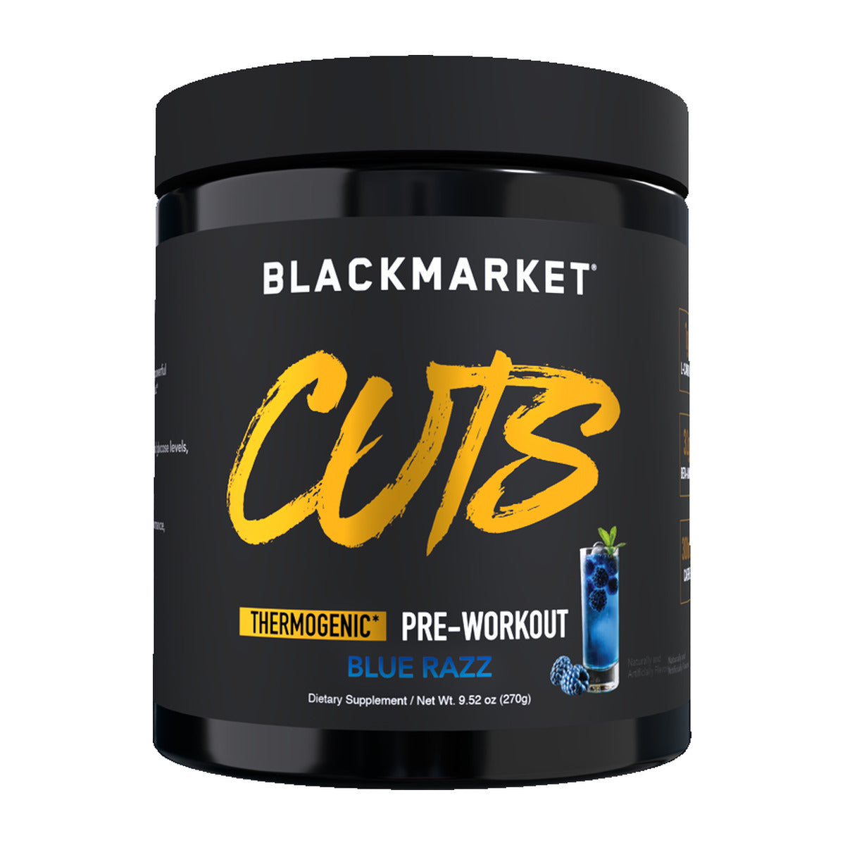 BlackMarket Labs CUTS Thermogenic Pre-Workout - Blue Razz