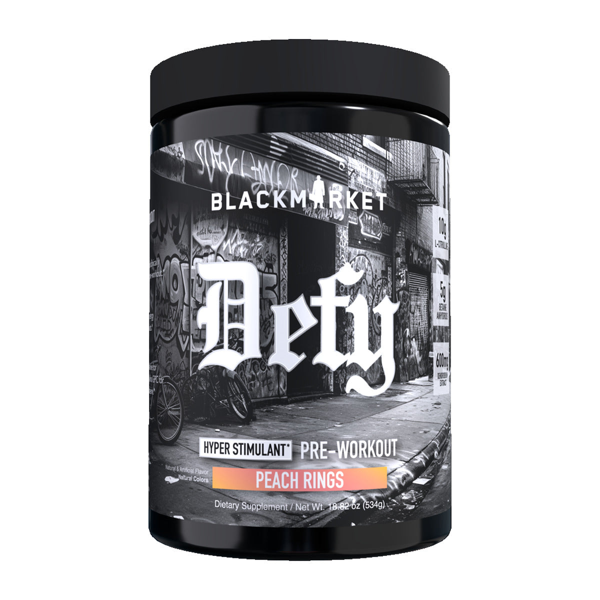 BlackMarket Labs DEFY Hyper-Stimulant Pre-Workout - Peach Rings