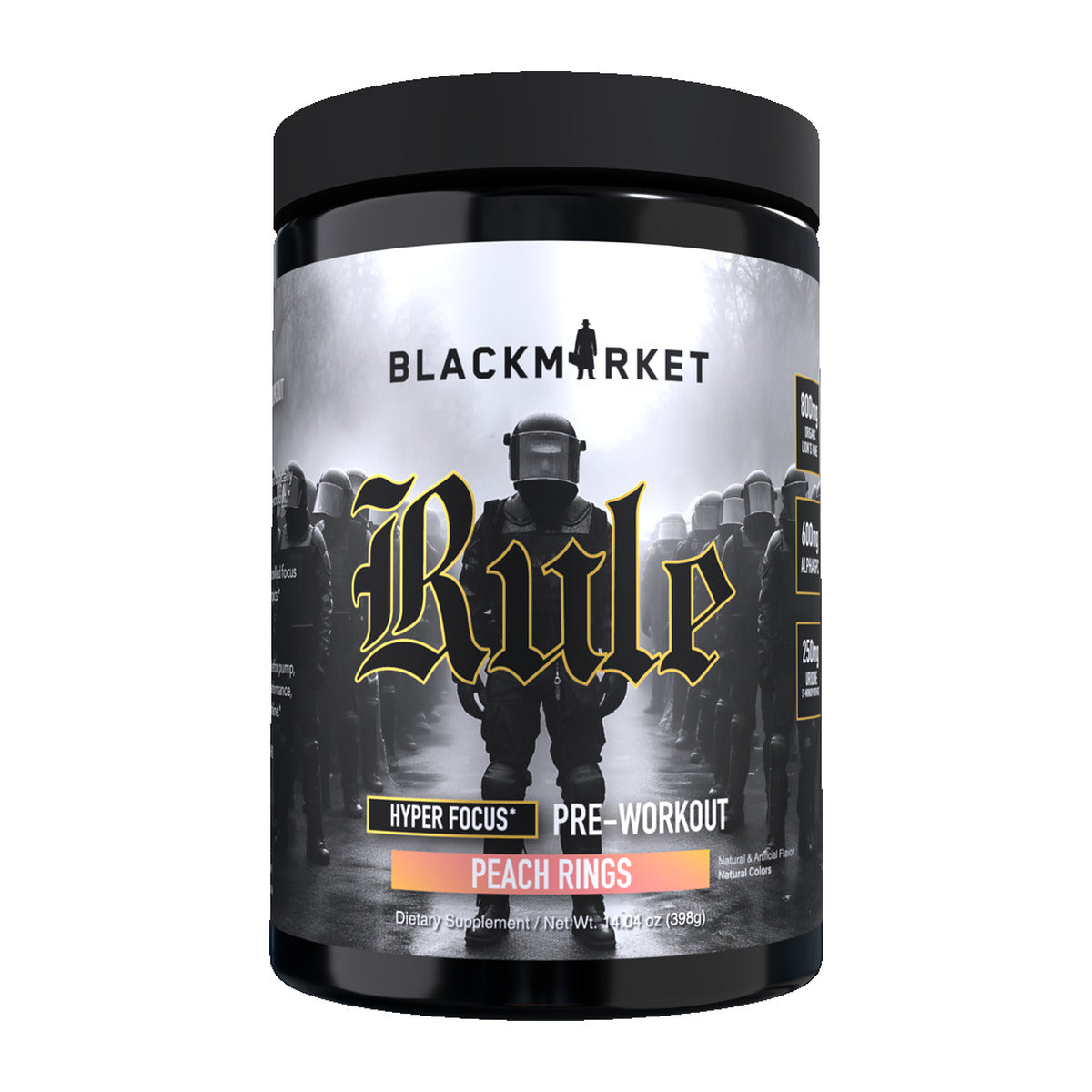 BlackMarket Labs RULE Hyper-Focus Pre-Workout - Peach Rings