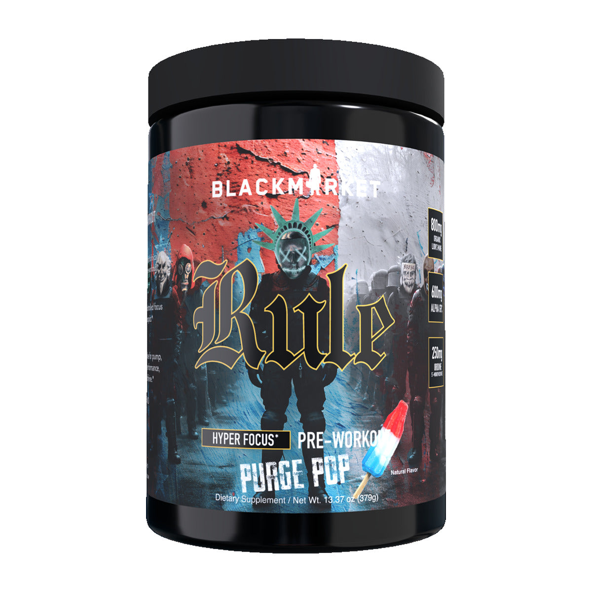 BlackMarket Labs RULE Hyper-Focus Pre-Workout - Purge Pop