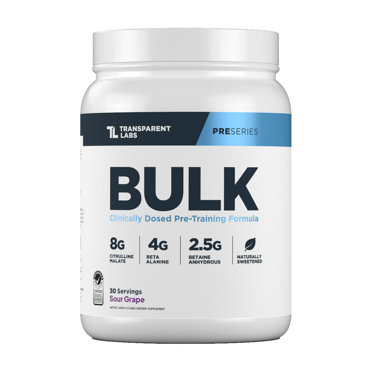 Transparent Labs Bulk Pre-Workout - Sour Grape