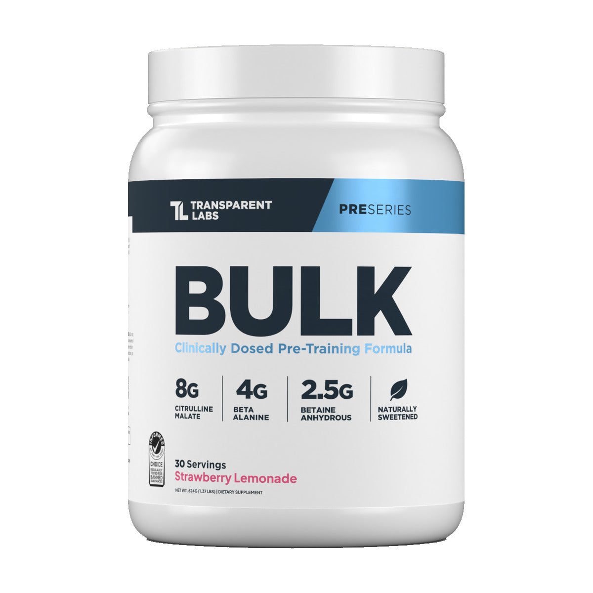 Transparent Labs Bulk Pre-Workout - Strawberry Lemonade
