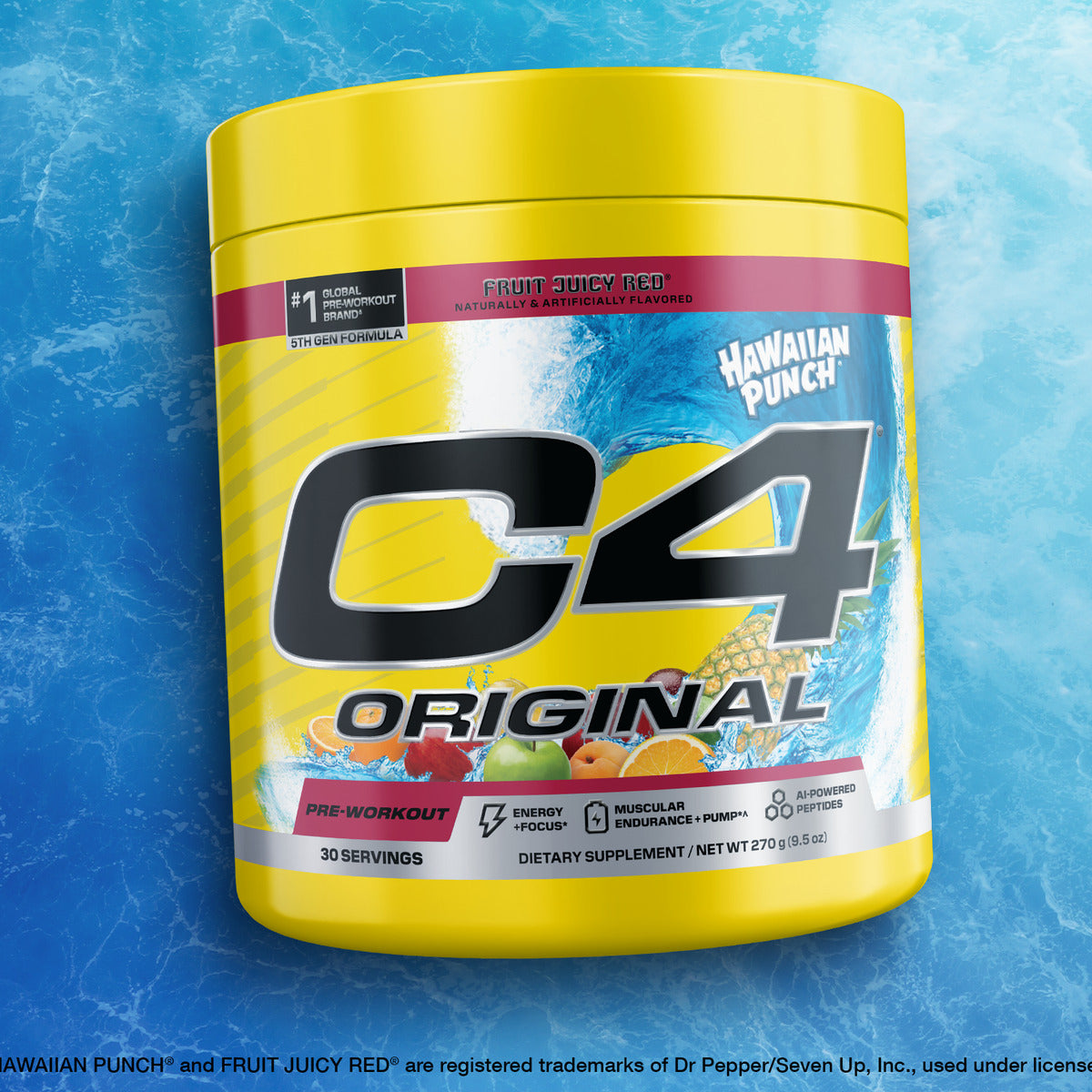 Cellucor C4 Original Pre-Workout 5th Gen Hawaiian Punch Fruit Juicy Red Flavor
