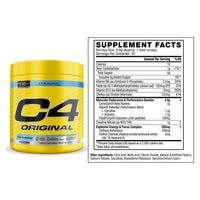 Cellucor C4 Original Pre-Workout 5th Gen Icy Blue Razz Supplement Facts