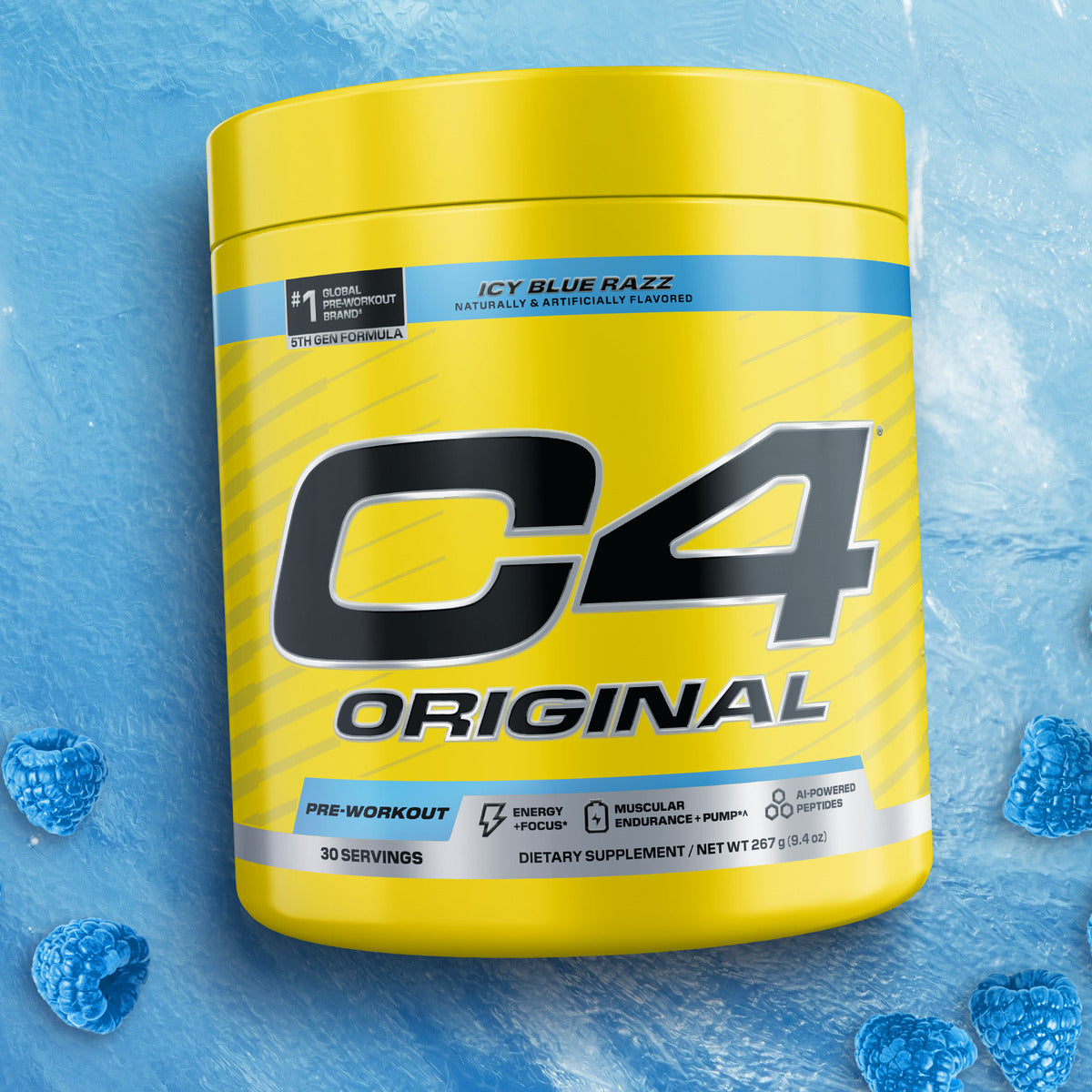 Cellucor C4 Original Pre-Workout 5th Gen Icy Blue Razz Flavor