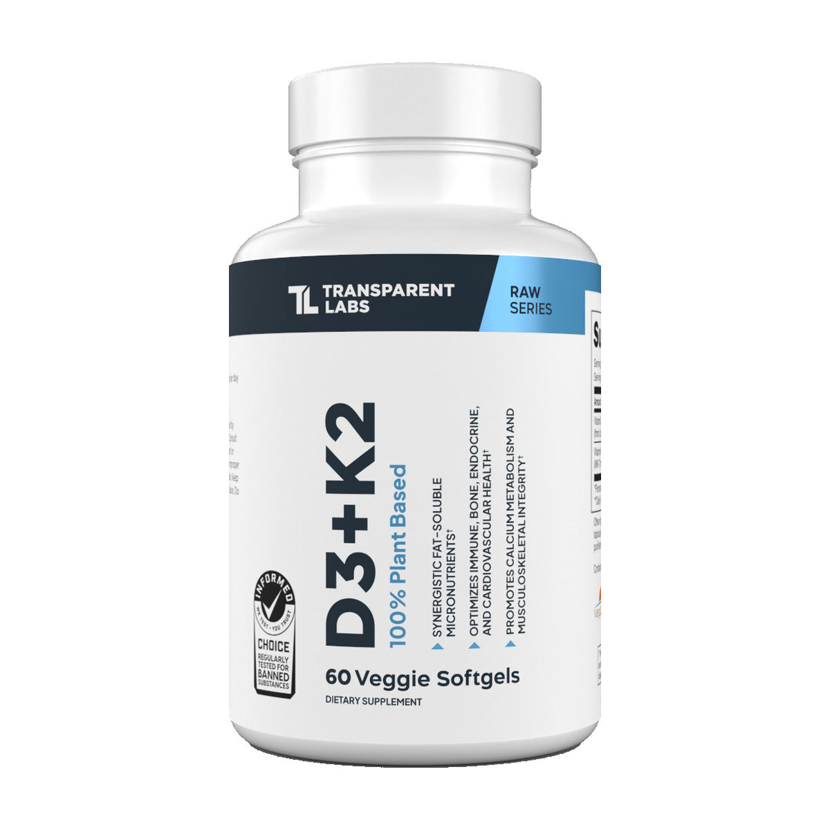 Transparent Labs Vitamin D3 + K2 - Unflavored