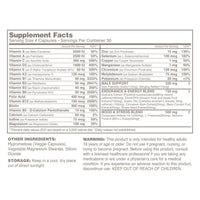 Hill Valley Naturals Men's Daily Vitamin - Supplement Facts
