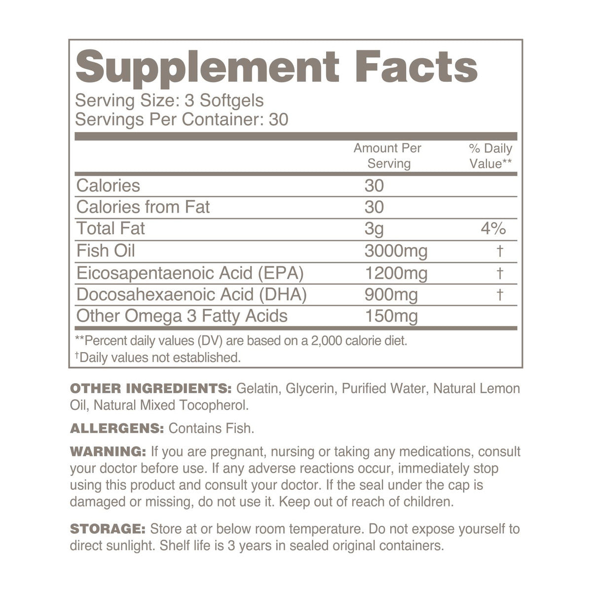 Hill Valley Naturals Ultra-Pure Omega 3 - Supplement Facts