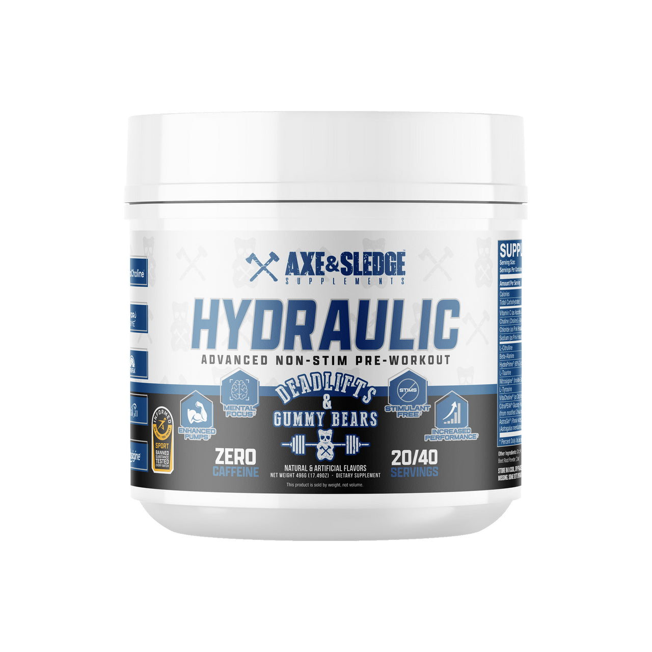 Hydraulic Non-Stim Pre-Workout - Deadlifts & Gummy Bears