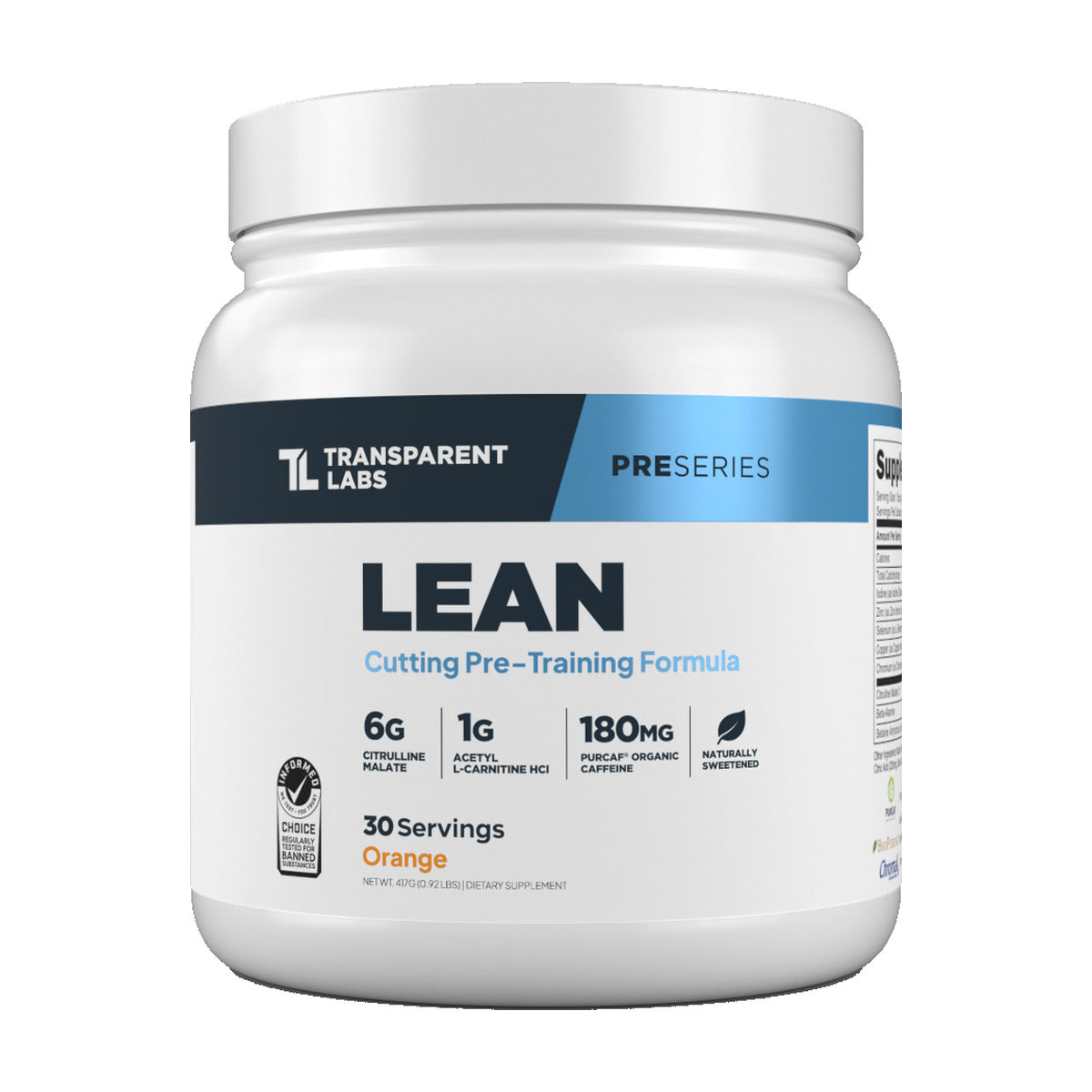 Transparent Labs Lean Pre-Workout - Orange