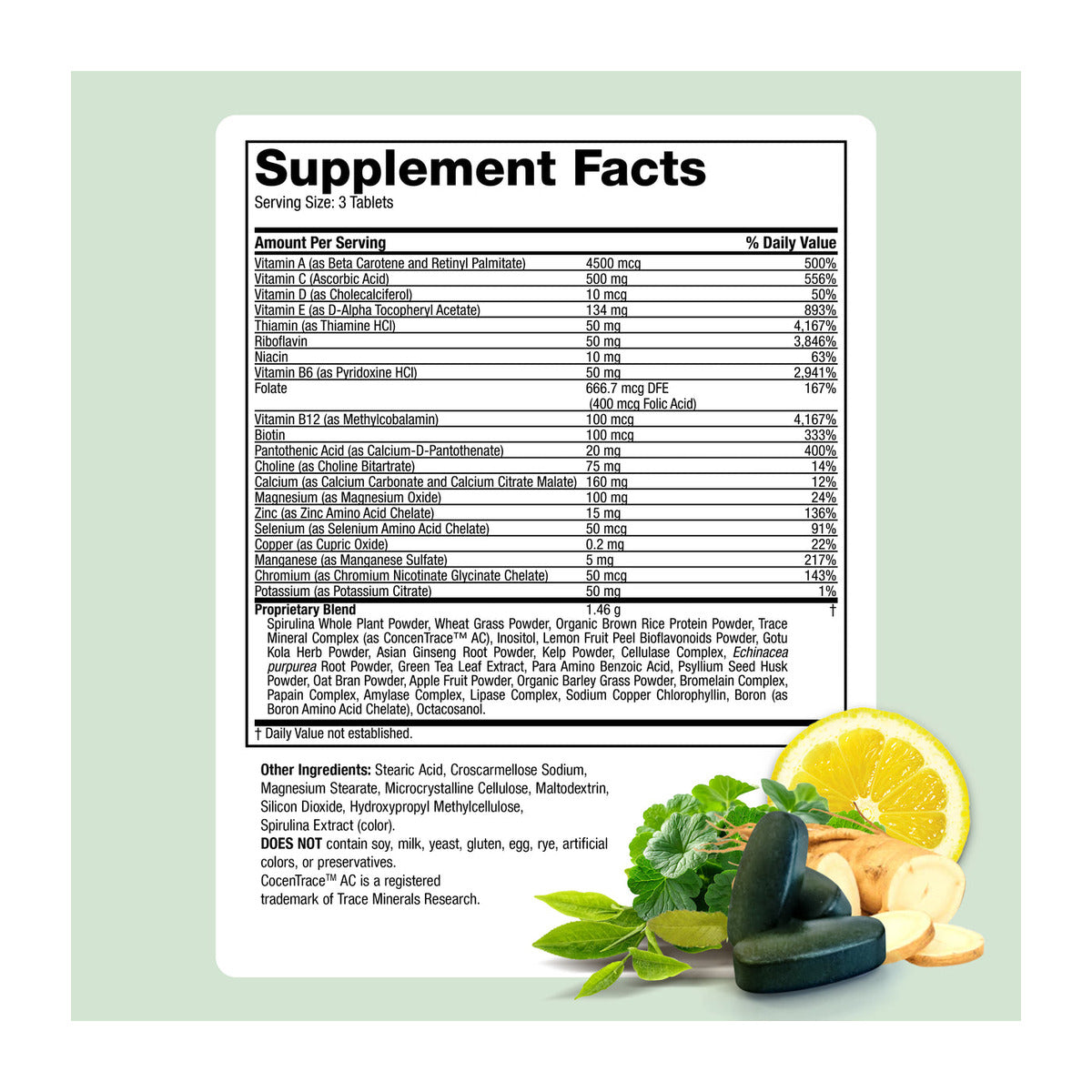 Life's Fortune Multi-Vitamin and Mineral - Supplement Facts
