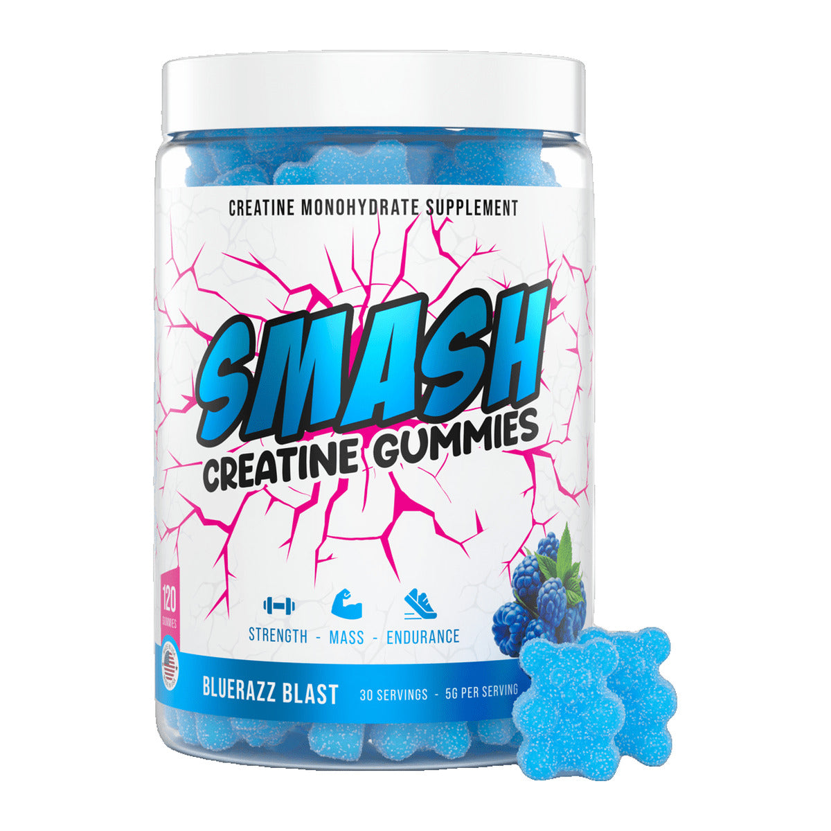 Smash Creatine Gummies Bluerazz Blast