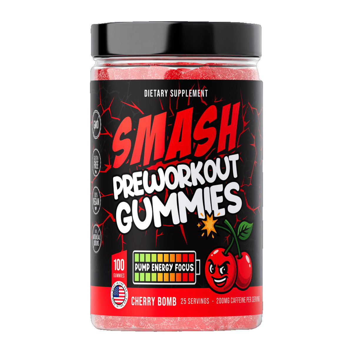 Smash Pre-Workout Gummies Cherry Bomb