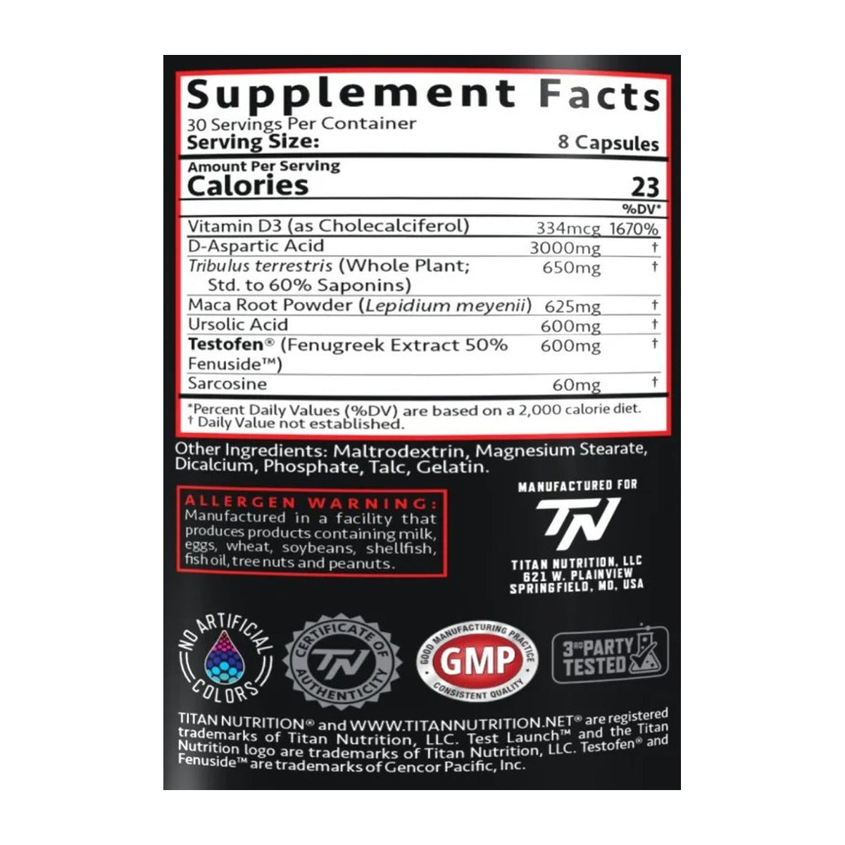 Titan Nutrition Test Launch
