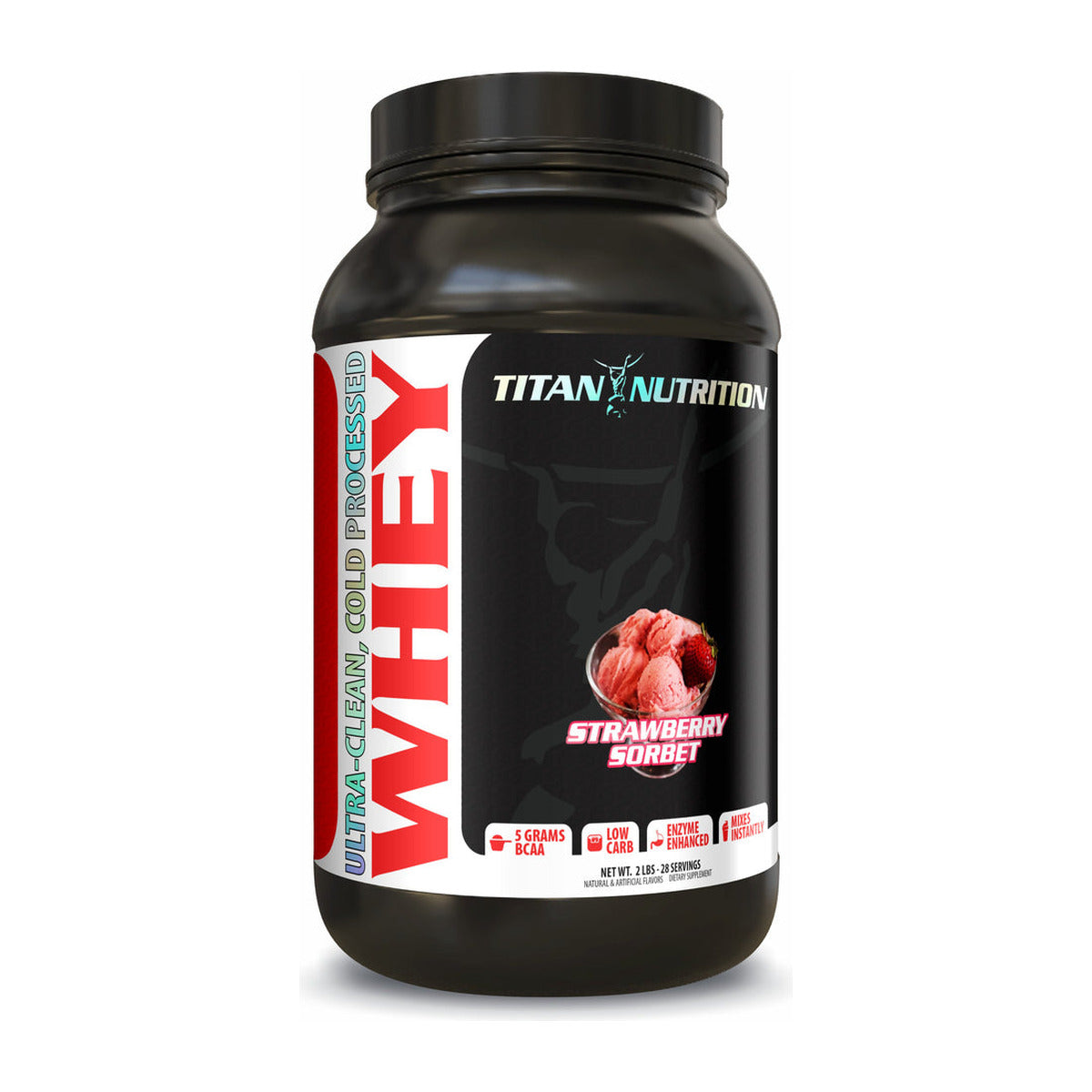 Titan Nutrition Whey Protein - 2 LB / Strawberry Sorbet