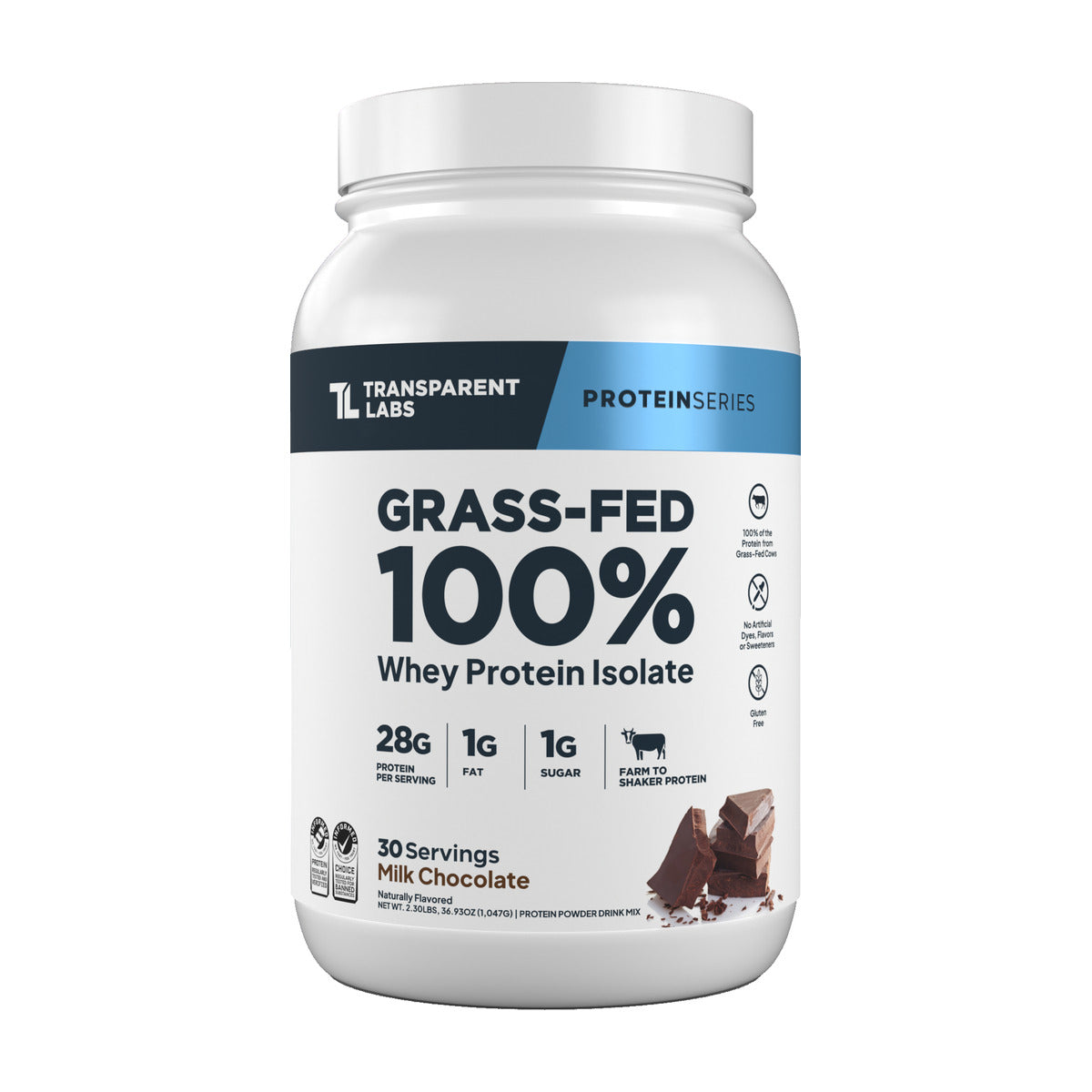 Transparent Labs Grass-Fed Whey Protein Isolate - Milk Chocolate