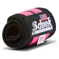 Schiek Black Line Wrist Wraps - Black with 2 pink lines / 12 In